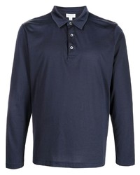 Sunspel Button Up Long Sleeved Polo Shirt