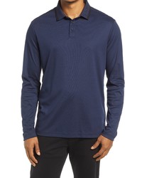 Nordstrom Coolmax Long Sleeve Polo In Navy Blazer At
