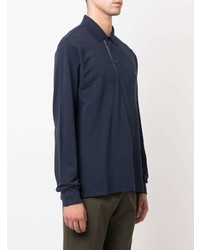 Etro Embroidered Pegaso Long Sleeve Polo Shirt