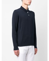 Eleventy Fine Knit Long Sleeve Polo Shirt