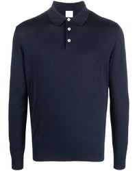Eleventy Fine Knit Long Sleeve Polo Shirt
