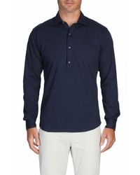 Alton Lane Harris Everyday Knit Popover Shirt In Navy Twill At Nordstrom