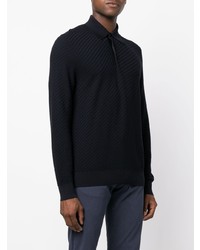 Brioni Knit Long Sleeve Polo Shirt