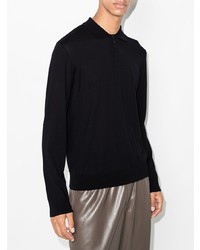 Z Zegna Knitted Long Sleeve Polo Shirt