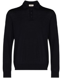 Z Zegna Knitted Long Sleeve Polo Shirt