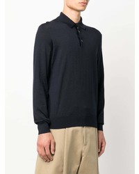 Zegna Lightweight Long Sleeve Knitted Polo Shirt