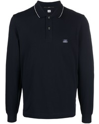 C.P. Company Logo Patch Long Sleeve Polo Shirt