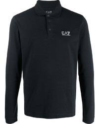 Ea7 Emporio Armani Logo Print Longsleeved Polo Shirt