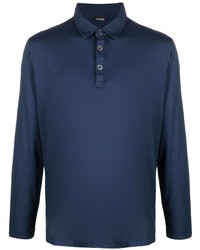 Kiton Long Sleeve Cashmere Blend Polo Shirt