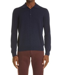 Canali Long Sleeve Cashmere Polo