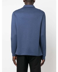 Giorgio Armani Long Sleeve Cotton Blend Polo Shirt