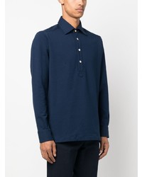 Kiton Long Sleeve Cotton Polo Shirt