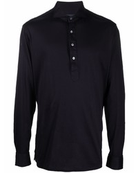 Lardini Long Sleeve Cotton Polo Shirt