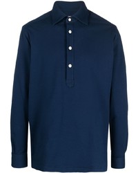 Kiton Long Sleeve Cotton Polo Shirt