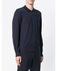Z Zegna Long Sleeve Fitted Polo Top