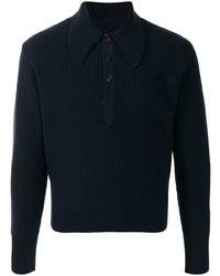 Maison Margiela Long Sleeve Knitted Polo Shirt