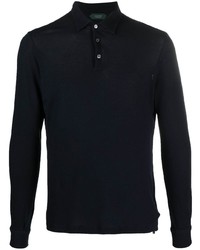 Zanone Long Sleeved Cotton Polo Shirt