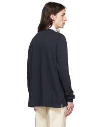 Ps By Paul Smith Navy Organic Cotton Long Sleeve Polo