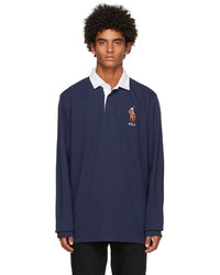 Polo Ralph Lauren Navy Rugby Long Sleeve Polo