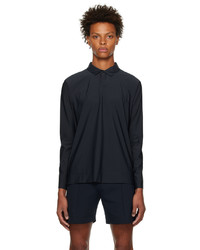 JACQUES Navy Tennis Long Sleeve Polo