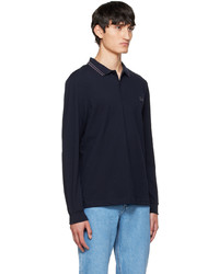 Fred Perry Navy Twin Tipped Long Sleeve Polo
