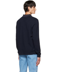 Fred Perry Navy Twin Tipped Long Sleeve Polo