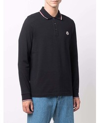 Moncler Patch Detail Long Sleeved Polo Shirt