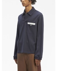 Palm Angels Sartorial Tape Long Sleeved Polo Shirt