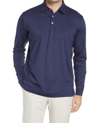 Peter Millar Solid Long Sleeve Jersey Polo