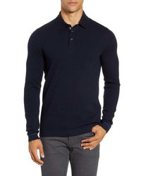 Ted Baker London Terned Long Sleeve Knit Polo