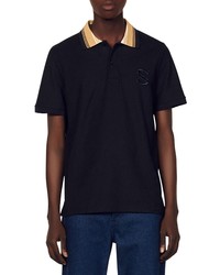 Sandro Baseball Cotton Polo In Navy Blue At Nordstrom