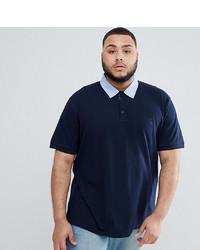 BadRhino Big Polo Shirt With Contrast Collar In Navy