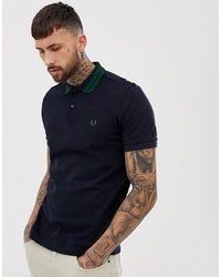 Fred Perry Bold Tipped Pique Polo In Navy