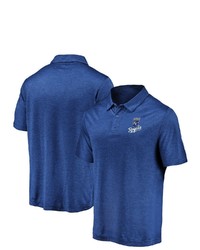 FANATICS Branded Heathered Royal Kansas City Royals Iconic Striated Primary Logo Polo