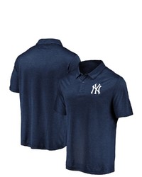 FANATICS Branded Navy New York Yankees Iconic Striated Primary Logo Polo In Heather Navy At Nordstrom
