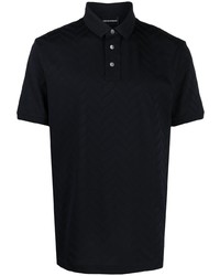 Emporio Armani Chevron Knit Cotton Polo Shirt