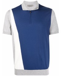 Corneliani Colour Block Cotton Polo Shirt