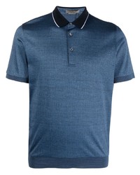 Corneliani Contrast Collar Cotton Polo Shirt