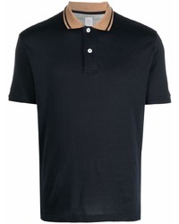 Eleventy Contrast Collar Short Sleeve Polo Shirt