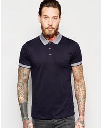 French Connection Contrast Knitted Collar Polo Shirt