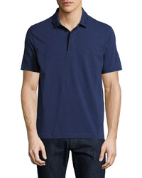 Armani Collezioni Contrast Tip Polo Shirt Blue