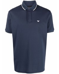 Emporio Armani Contrast Trim Logo Print Polo Shirt