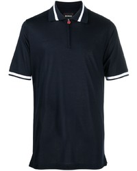 Kiton Contrast Trim Zipped Polo Shirt
