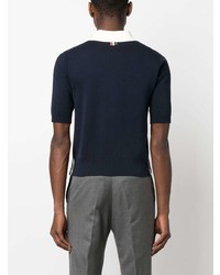 Thom Browne Contrasting Collar Detail Polo Shirt