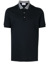 Salvatore Ferragamo Contrasting Collar Short Sleeve Polo Shirt