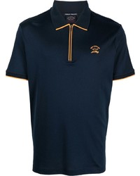 Paul & Shark Contrasting Trim Short Zip Polo Shirt