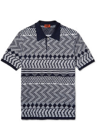 Missoni Crochet Knit Cotton Polo Shirt