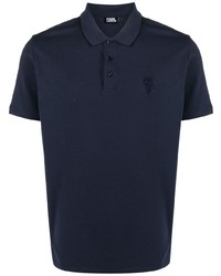 Karl Lagerfeld Embroidered Logo Cotton Polo Shirt