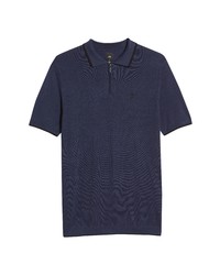 River Island Essential Zip Polo In Navy At Nordstrom