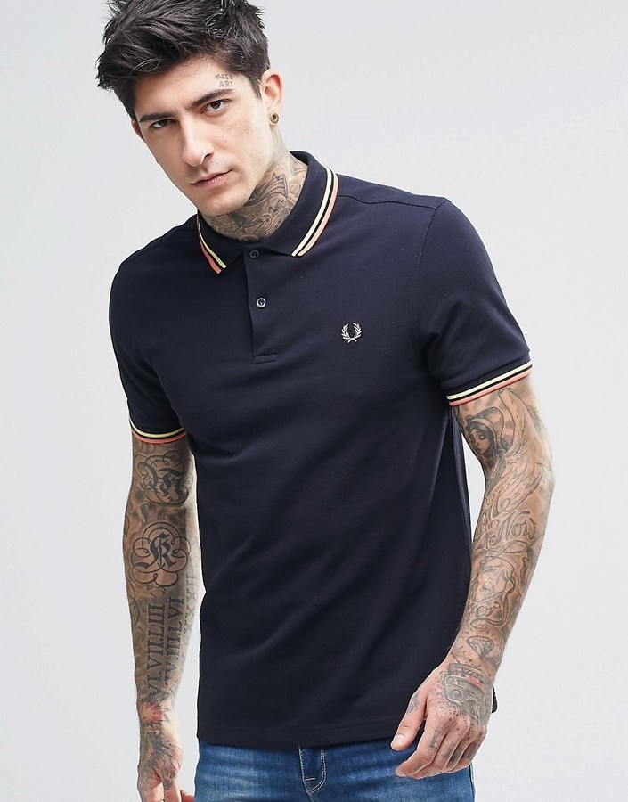fred perry navy polo